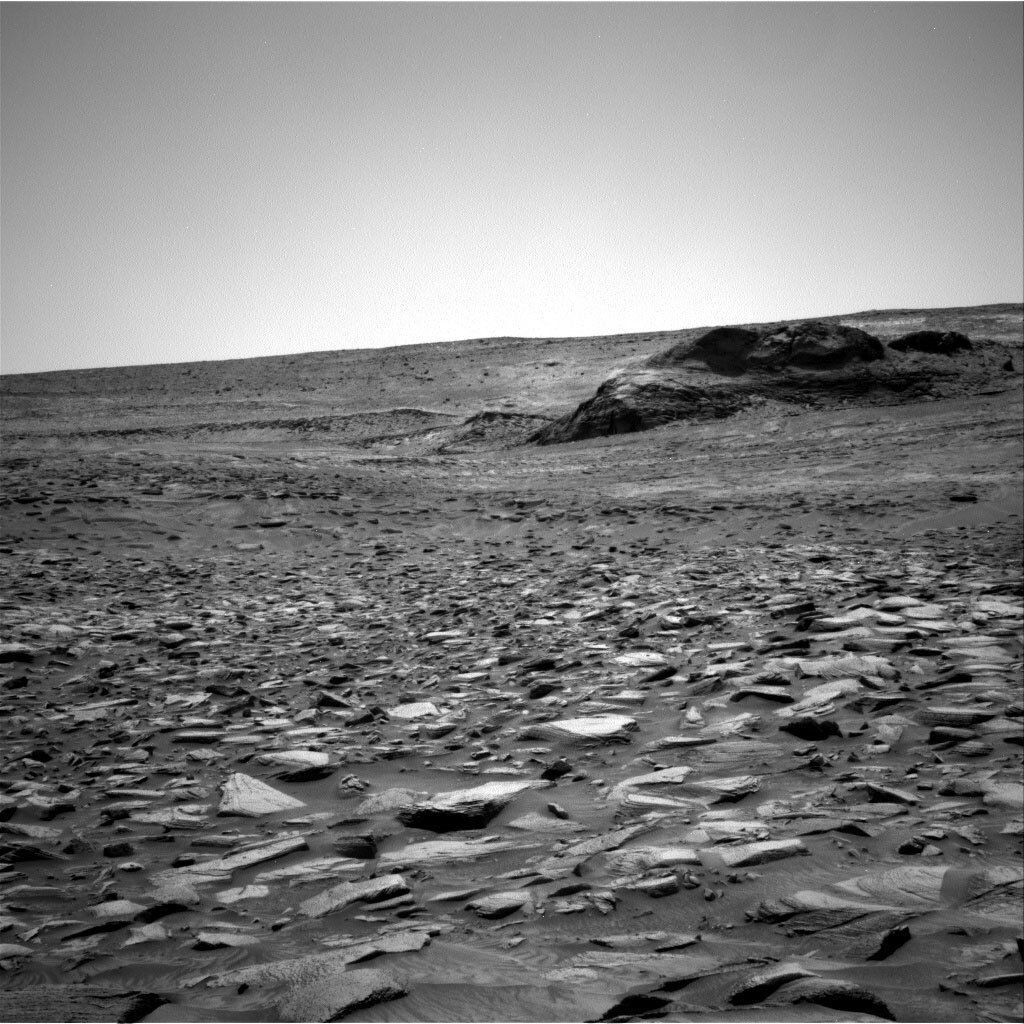 This image was taken by Right Navigation Camera onboard NASA's Mars rover Curiosity on Sol 3597. Credits: NASA/JPL-Caltech. Download image ›