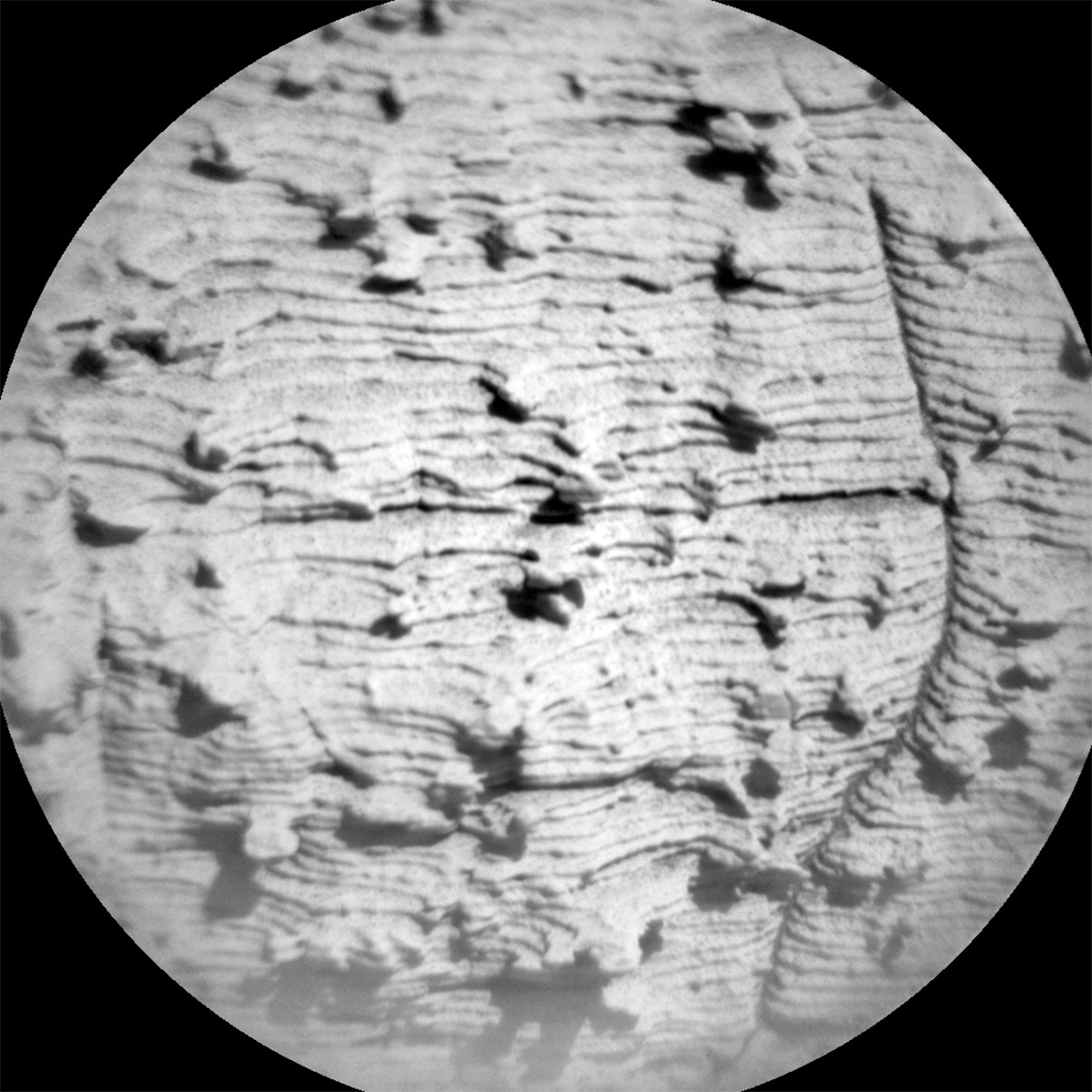 This image was taken by ChemCam RMI onboard NASA's Mars rover Curiosity on Sol 3843. Credits: NASA/JPL-Caltech/LANL. Download image ›