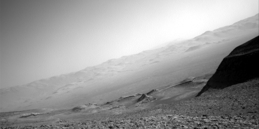 A Curiosity rover Navcam “line-of-sight” image of the northern rim of Gale Crater. 