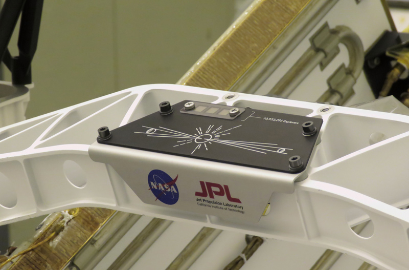 A placard commemorating NASA's "Send Your Name to Mars" campaign on the Perseverance Mars rover