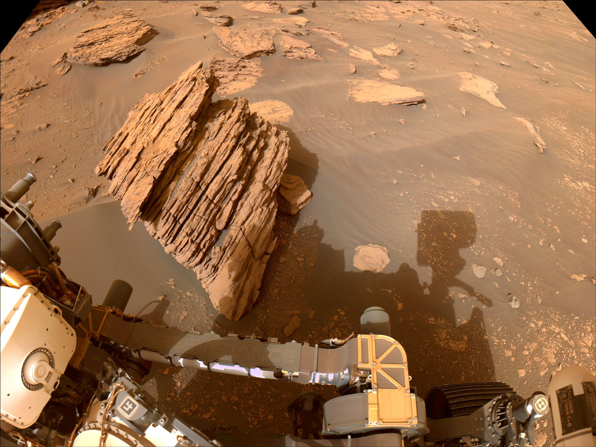 NASA’s Perseverance Mars rover captured this image of “Bettys Rock” using one of the rover navigation cameras on June 20, 2022, the 474th Martian day, or sol, of the mission.