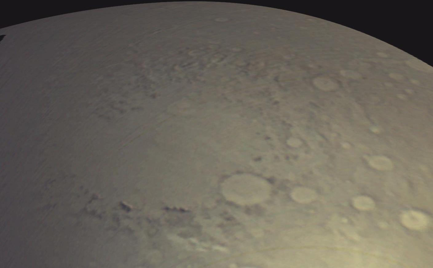 The Mars Color Imager (MARCI) camera on NASA's Mars Reconnaissance Orbiter acquired a seven-band color, wide-angle view of Mars on March 24, 2006, as part of a checkout of the orbiter's payload. The view looks northward and includes the large Argyre Basin in Mars' southern hemisphere.
