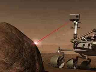 This artists concept of MSL is a still from the MSL Mission Overview video demonstrating the ChemCam instrument.