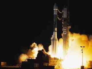 Delta II rocket lifts off the launch pad with the Phoenix spacecraft onboard.