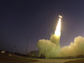 A 58-foot-tall Black Brant IX sounding rocket launches from NASA’s Wallops Flight Facility on Oct. 4. This was the first test of the Mars 2020 mission's parachute-testing series, the Advanced Supersonic Parachute Inflation Research Experiment, or ASPIRE.
