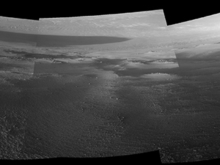 Opportunity's View Downhill Catches Martian Shadows