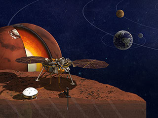 This is an artist's rendition of the InSight lander.