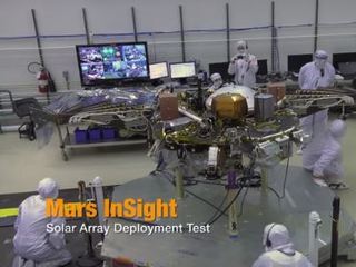 While in the landed configuration for the last time before arriving on Mars,