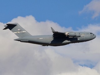 military transport aircraft in flight