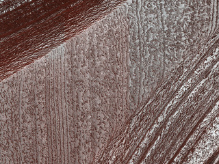 Mars' north polar deposits comprise a thick stack of icy layers. Part of this image from NASA's Mars Reconnaissance Orbiter has lingering seasonal frost, which serves to accentuate those layers.