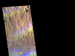 This is an image of ice-rich clouds in false color, taken by the Odyssey satellite orbiting Mars.