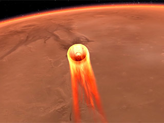 An artist’s impression of InSight’s Entry, Descent and Landing (EDL).