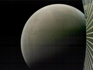 MarCO-B, one of the experimental Mars Cube One (MarCO) CubeSats, took this image of Mars from about 4,700 miles (7,600 kilometers) away during its flyby of the Red Planet on Nov. 26, 2018. MarCO-B was flying by Mars with its twin, MarCO-A, to attempt to serve as communications relays for NASA’s InSight spacecraft as it landed on Mars.