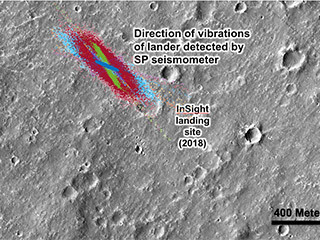 An annotated image of the surface of Mars, taken by the HiRISE camera on NASA’s Mars Reconnaissance Orbiter (MRO) on May 30, 2014. 