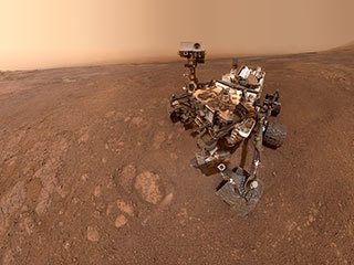 A selfie taken by NASA's Curiosity Mars rover on Sol 2291 (January 15) at the "Rock Hall" drill site, located on Vera Rubin Ridge.