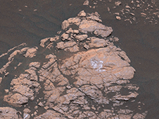 The Mast Camera, or Mastcam, on NASA's Curiosity Mars rover captured this set of images before and after it drilled a rock nicknamed "Aberlady." 