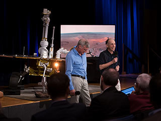 Steve Squyres, principal investigator for NASA’s Mars Exploration Rover mission, and Matt Golombek, the mission’s project scientist, discussed the ground-breaking science returned by the mission’s twin rovers, Spirit and Opportunity, on Feb. 13, 2019.