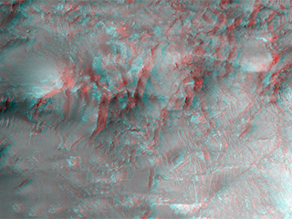 The bright linear features cutting the bedrock in the center region of this image look like mineral veins.