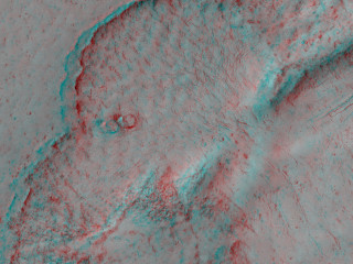 This image covers the margin of a lava flow in Elysium Planitia