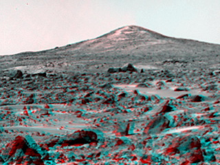 The Twin Peaks were discovered on the first panoramas taken by the IMP camera on the 4th of July, 1997, and subsequently identified in Viking Orbiter images taken over 20 years ago