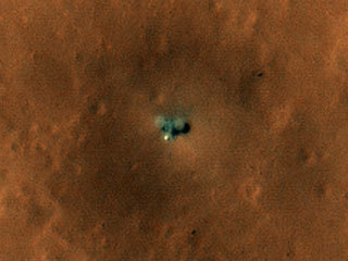 The HiRISE camera on NASA's Mars Reconnaissance Orbiter got its best view yet of the InSight lander on September 23, 2019.