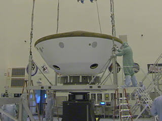 Mars 2020 Lift Activities in PHSF at Kennedy Space Center.
