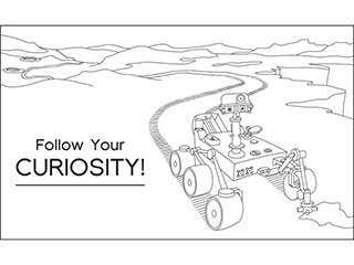 Download NASA's Mars Curiosity rover coloring sheet.