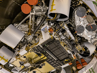 Image of the underside of the Mars 2020 rover