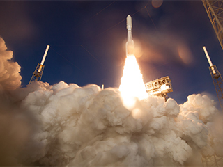 Image shows the dramatic launch of a United Launch Alliance Atlas V rocket with NASA’s Mars 2020 Perseverance rover onboard rom Space Launch Complex 41, Thursday, July 30, 2020, at Cape Canaveral Air Force Station in Florida. 