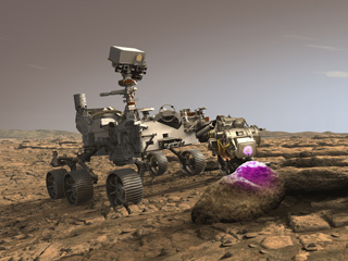 Illustration of the PIXL instrument on the Perseverance rover.