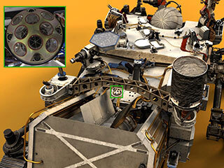 small dome called the Laser Retroreflector Array on the Perseverance rover