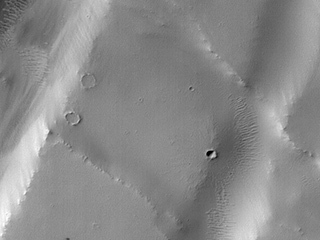 cluster of recently formed craters on Mars