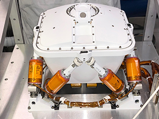 The PIXL sensor head in a lab. 