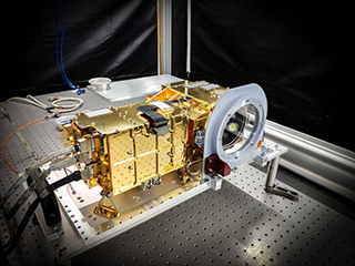 SuperCam mast unit in a clean room.