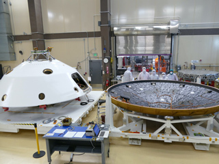 Mars 2020 heat shield and back shell prior to launch