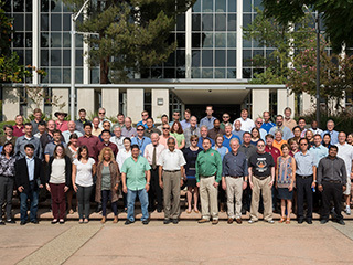 Members of the Mars Reconnaissance Orbiter mission pose at NASA’s Jet Propulsion Laboratory, which manages the mission, on June 23, 2016.