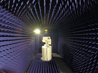 The amount and quality of sound received by a copy of SuperCam's microphone was measured in an anechoic chamber, designed to dampen soundwaves that reflect, or bounce off other surfaces. 