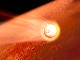 illustration of NASA's Perseverance descent to Mars