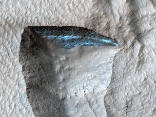 This image acquired on October 7, 2020 by NASAs Mars Reconnaissance Orbiter, shows a deposit draping the surface like a blanket.