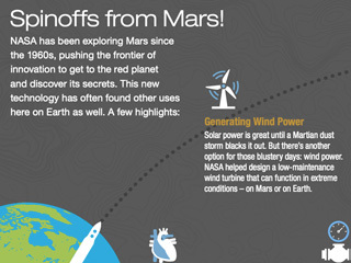 Illustration of major contributions from the Mars program