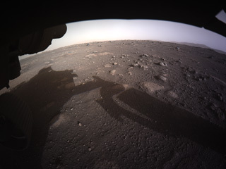 This is the first high-resolution, color image to be sent back by NASA's Perseverance