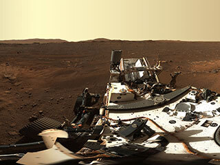 This is the first 360-degree panorama taken by Mastcam-Z, a zoomable pair of cameras aboard NASA’s Perseverance Mars rover. 