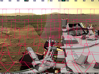 This image shows the 142 images that make up Mastcam-Z’s first 360-degree panorama. Mastcam-Z is a pair of zoomable cameras on the mast, or “head,” of NASA’s Perseverance Mars rover. 