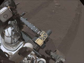 This short animation shows doors opening and closing on parts of the Sample Caching System aboard the rover