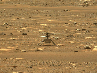 Mars helicopter on the surface of Mars