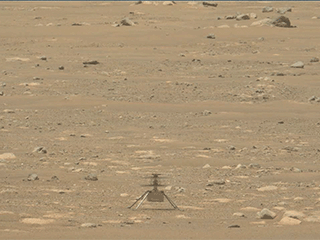 NASA’s Ingenuity Mars Helicopter takes off and lands in this video captured on April 19, 2021, by Mastcam-Z, an imager aboard NASA’s Perseverance Mars rover. This video features only the moments of takeoff and the landing and not footage of the helicopter hovering for about 30 seconds.