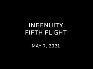 NASA’s Ingenuity Mars Helicopter completed its fifth flight with a one-way journey from Wright Brothers Field to a new airfield 423 feet (129 meters) to the south on May 7, 2021. 