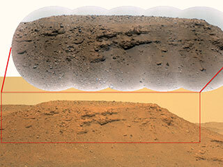 This composite image of Jezero Crater’s “Delta Scarp” was generated using data from the Perseverance rover’s Remote Microscopic Imager and Mastcam-Z camera. 