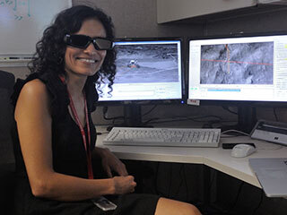 Vandi Verma, an engineer who now works with NASA’s Perseverance Mars rover, is seen here working as a driver for the Curiosity rover. 