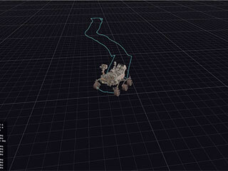 This computer simulation shows NASA’s Perseverance Mars rover as it carried out its first drive using its auto-navigation feature, which allows it to avoid rocks and other hazards without input from engineers back on Earth. 